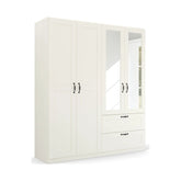 Rauch Cottage 181cm White 4 Door Wardrobe with Drawers - Pendle Village Furniture
